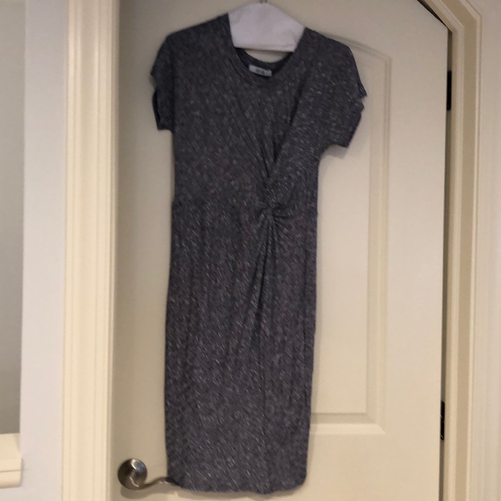 Navy ribbed maternity dress